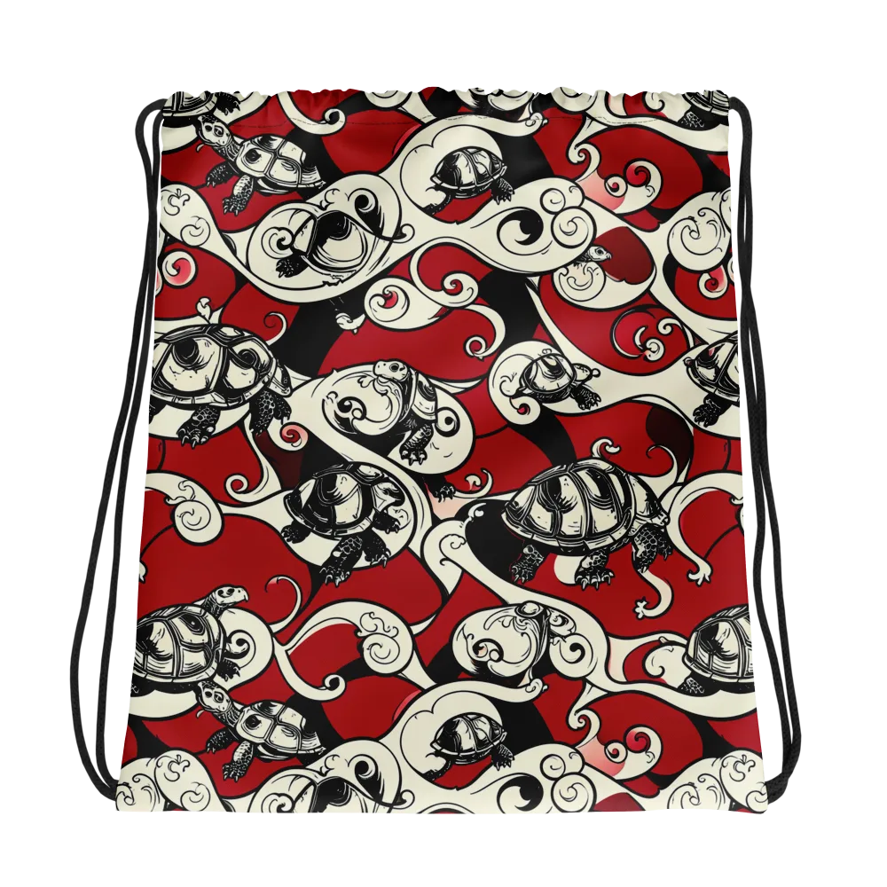 Crimson Tortoise on Drawstring Bag — Photo