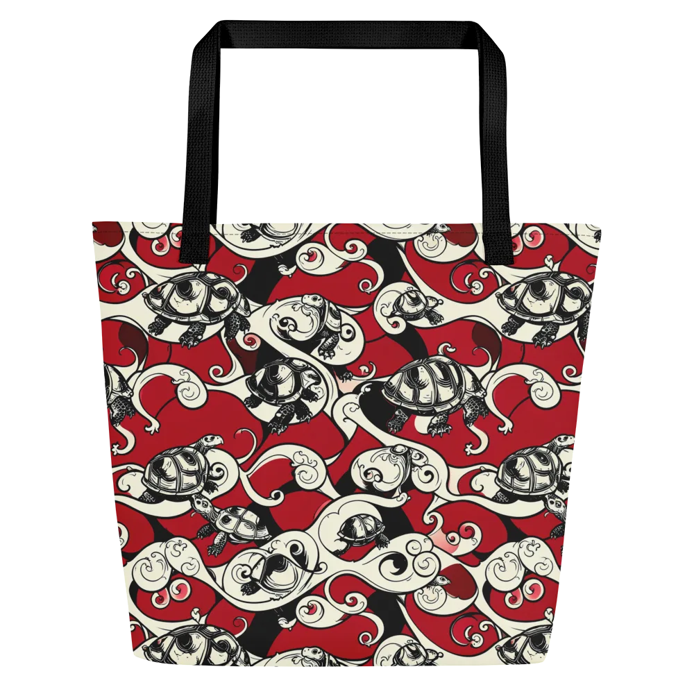 Crimson Tortoise on Large Tote Bag W/ Pocket — Front