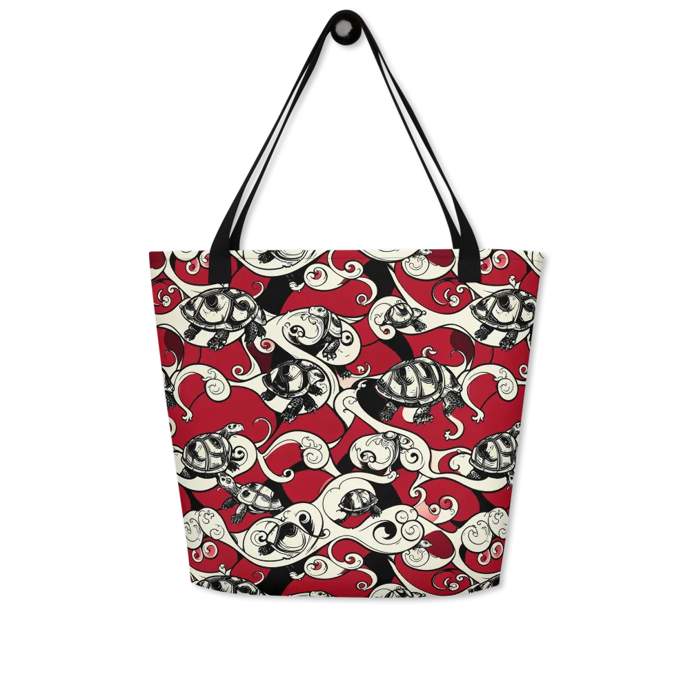 Crimson Tortoise on Large Tote Bag W/ Pocket — Front
