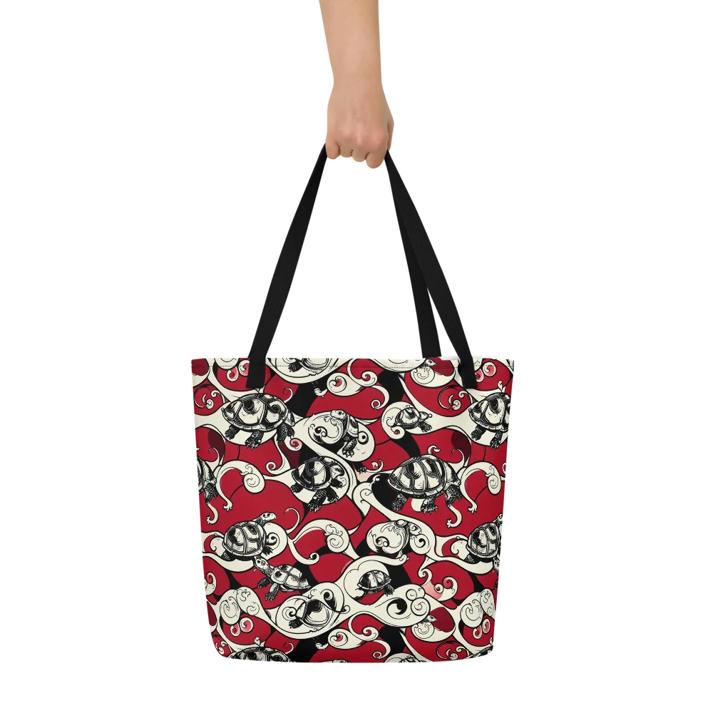 Crimson Tortoise on Large Tote Bag W/ Pocket — Front