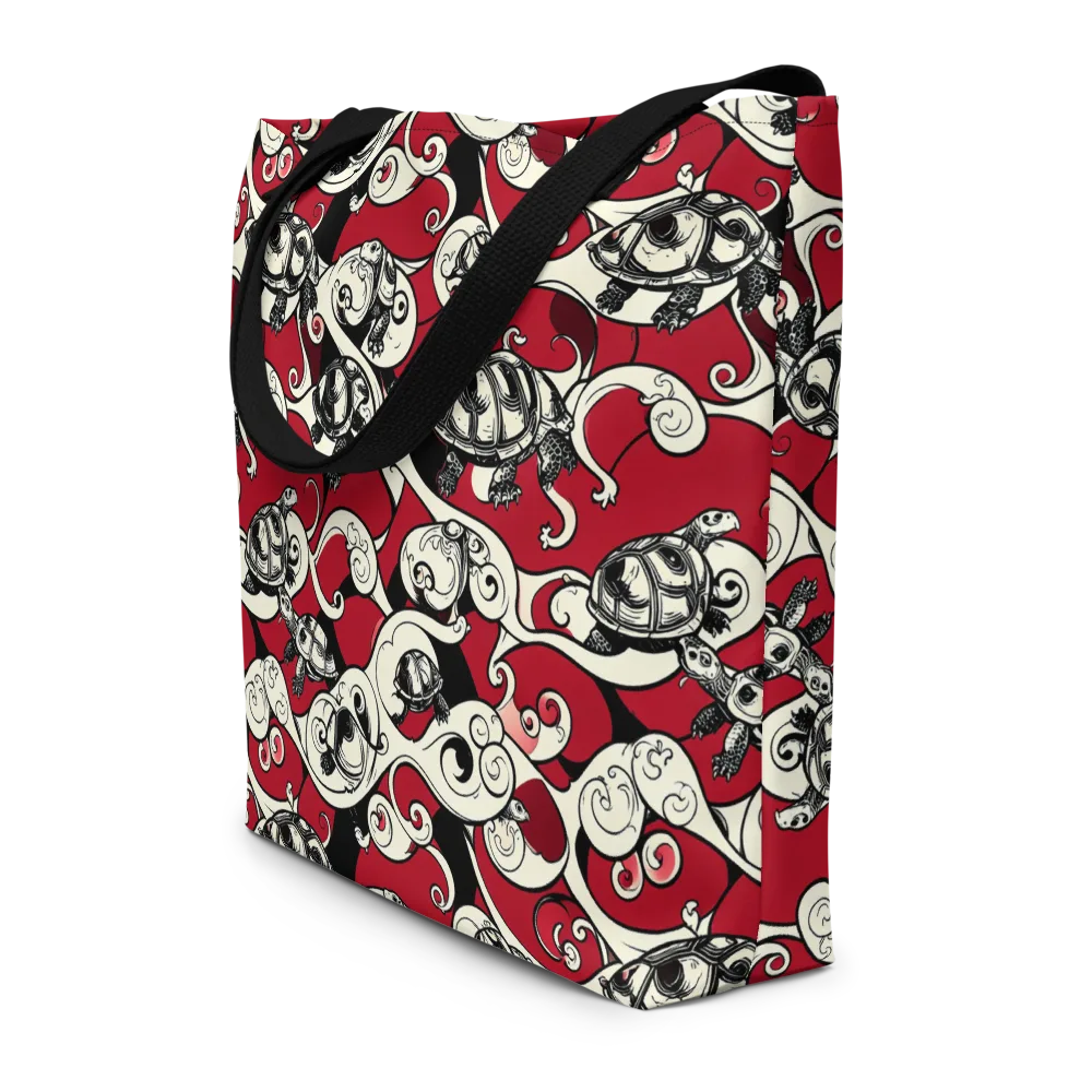 Crimson Tortoise on Large Tote Bag W/ Pocket — Front