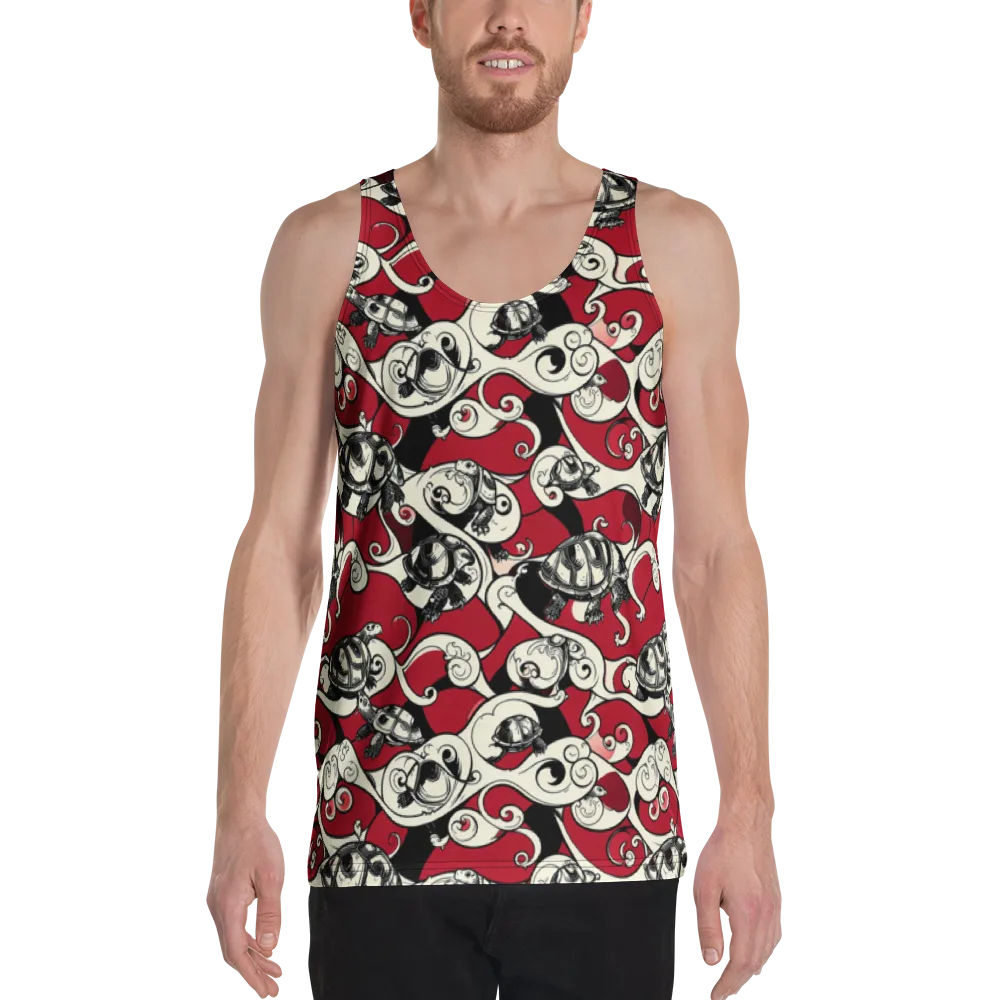 Crimson Tortoise on Men's Tank Top — Front
