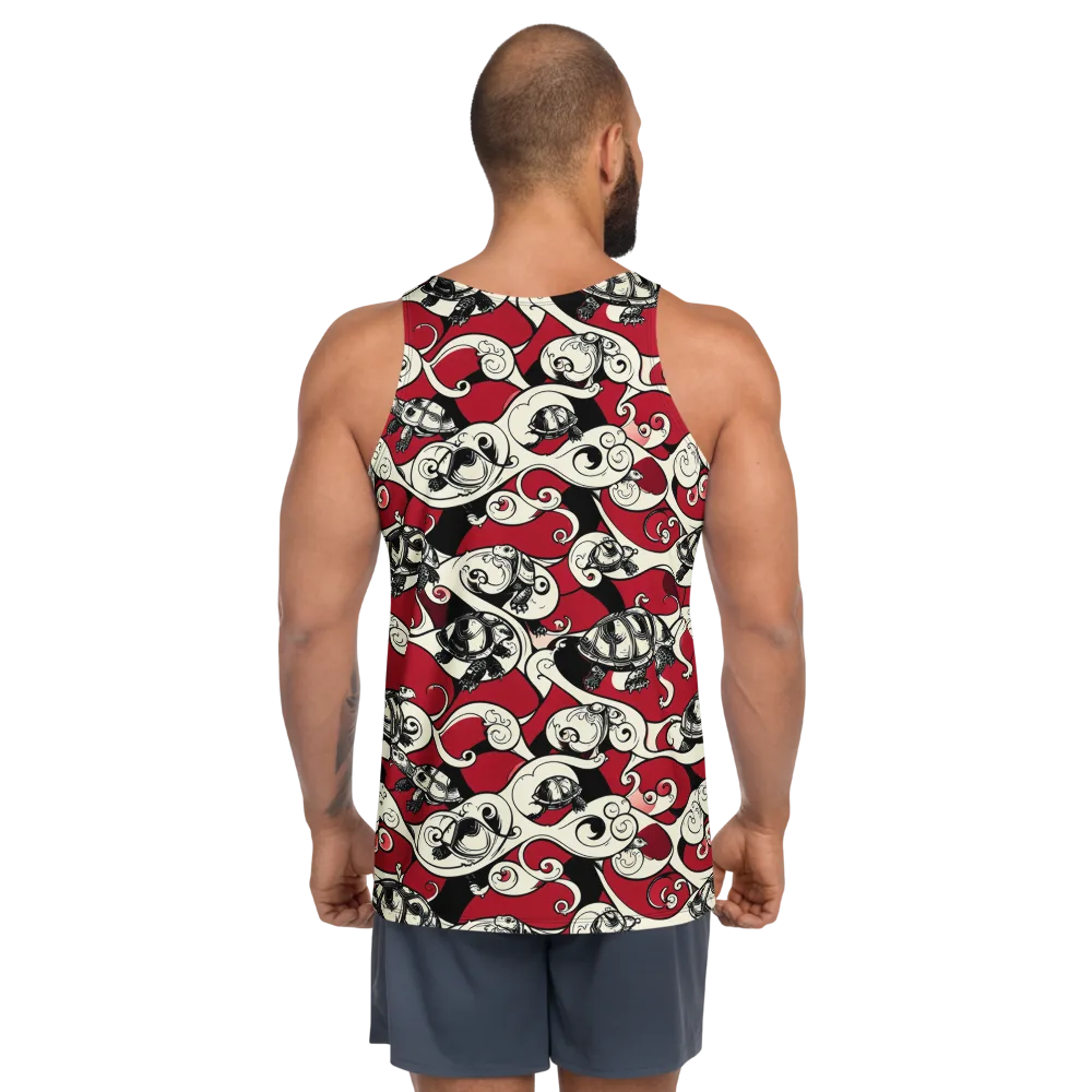 Crimson Tortoise on Men's Tank Top — Back