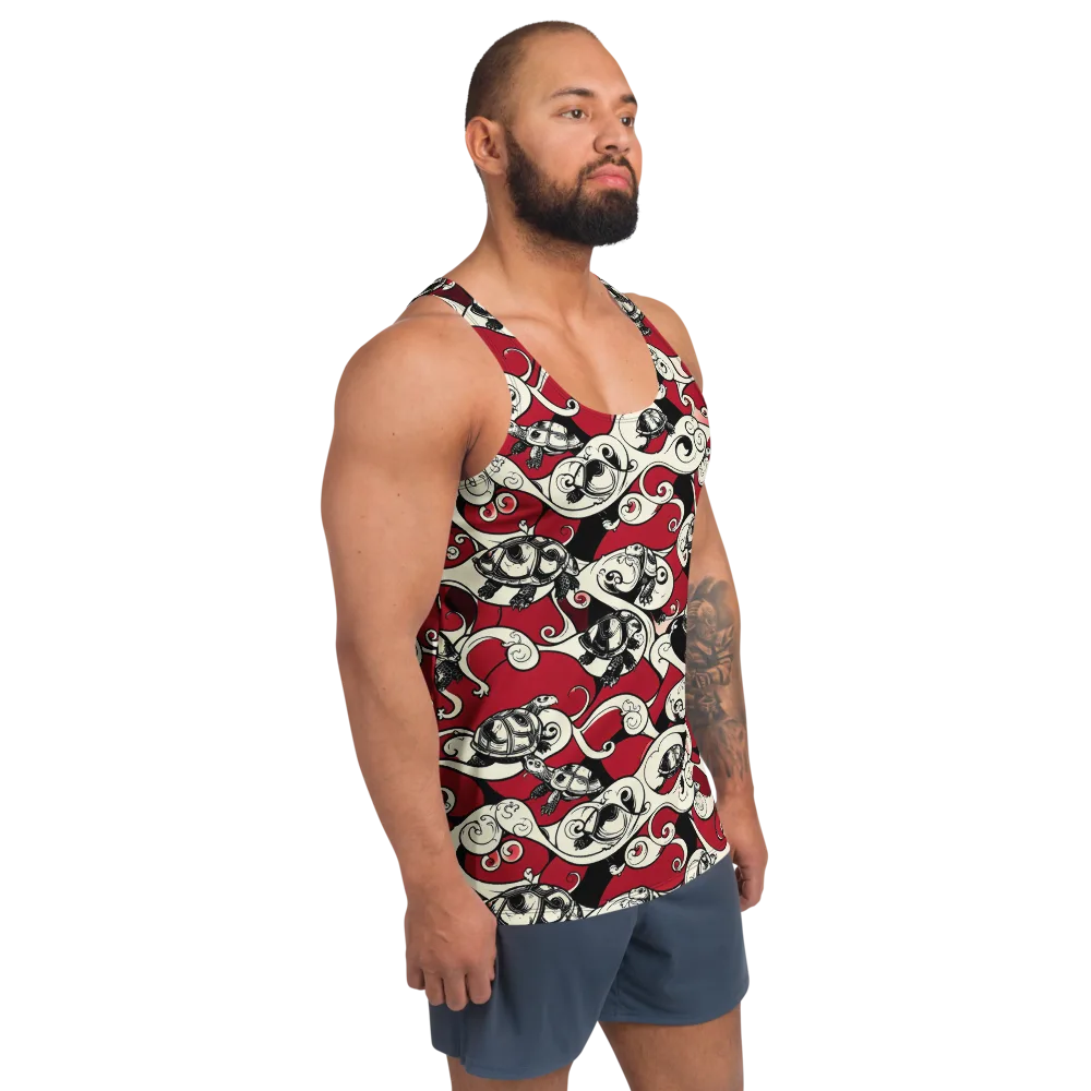 Crimson Tortoise on Men's Tank Top — Right Front