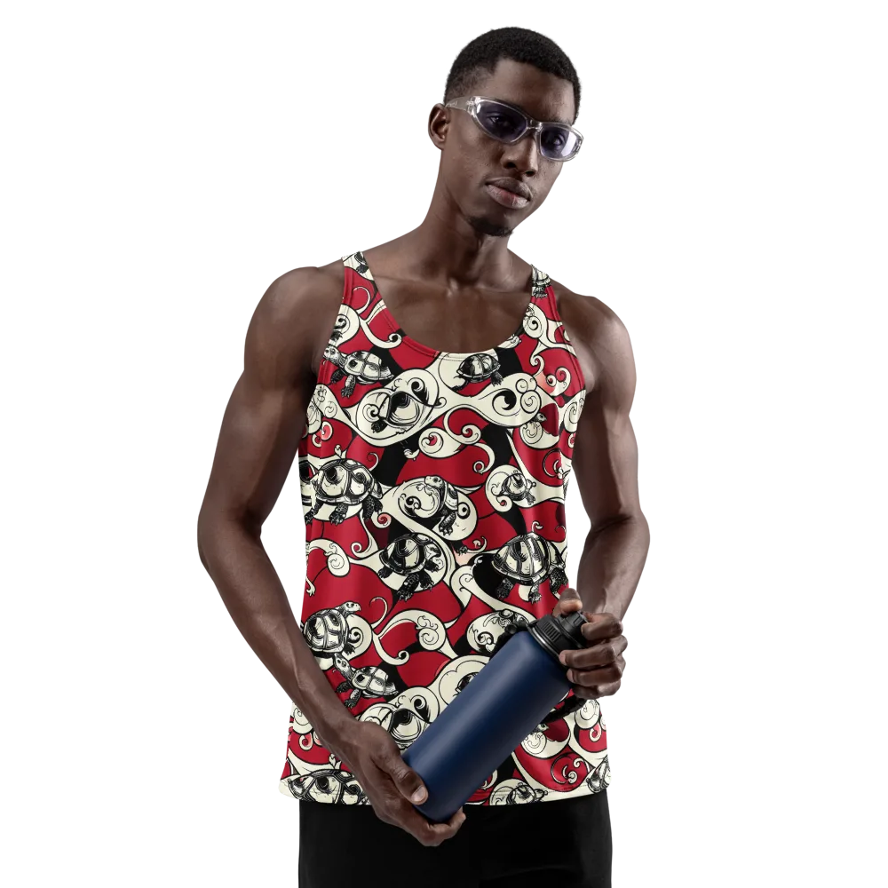Crimson Tortoise on Men's Tank Top — Front