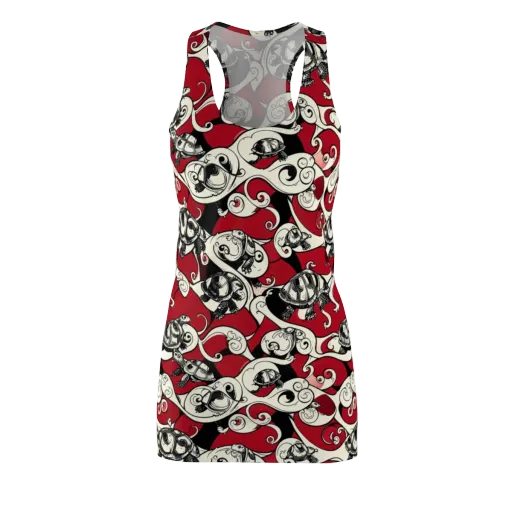 Crimson Tortoise on a Racerback Dress