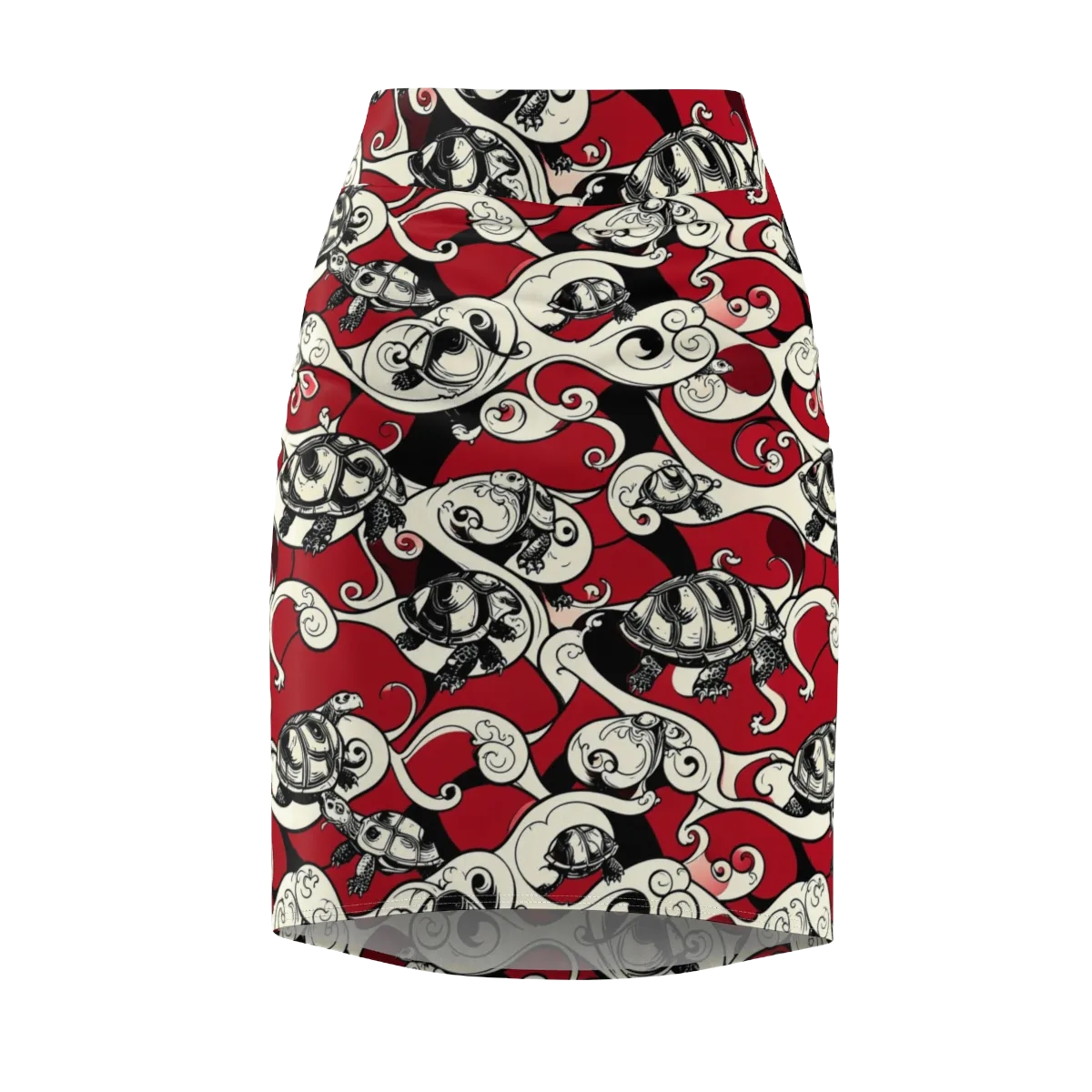 Crimson Tortoise on Pencil Skirt — Front