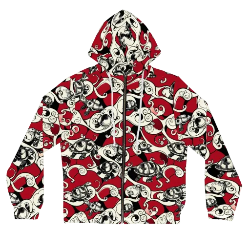 Crimson Tortoise on a Women's Full-Zip Hoodie
