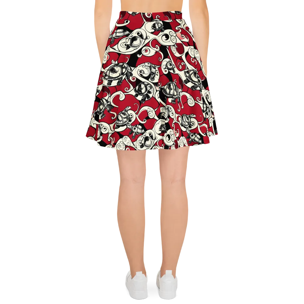 Crimson Tortoise on Skater Skirt — Back