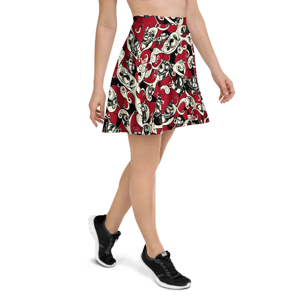 Crimson Tortoise on Skater Skirt — Right