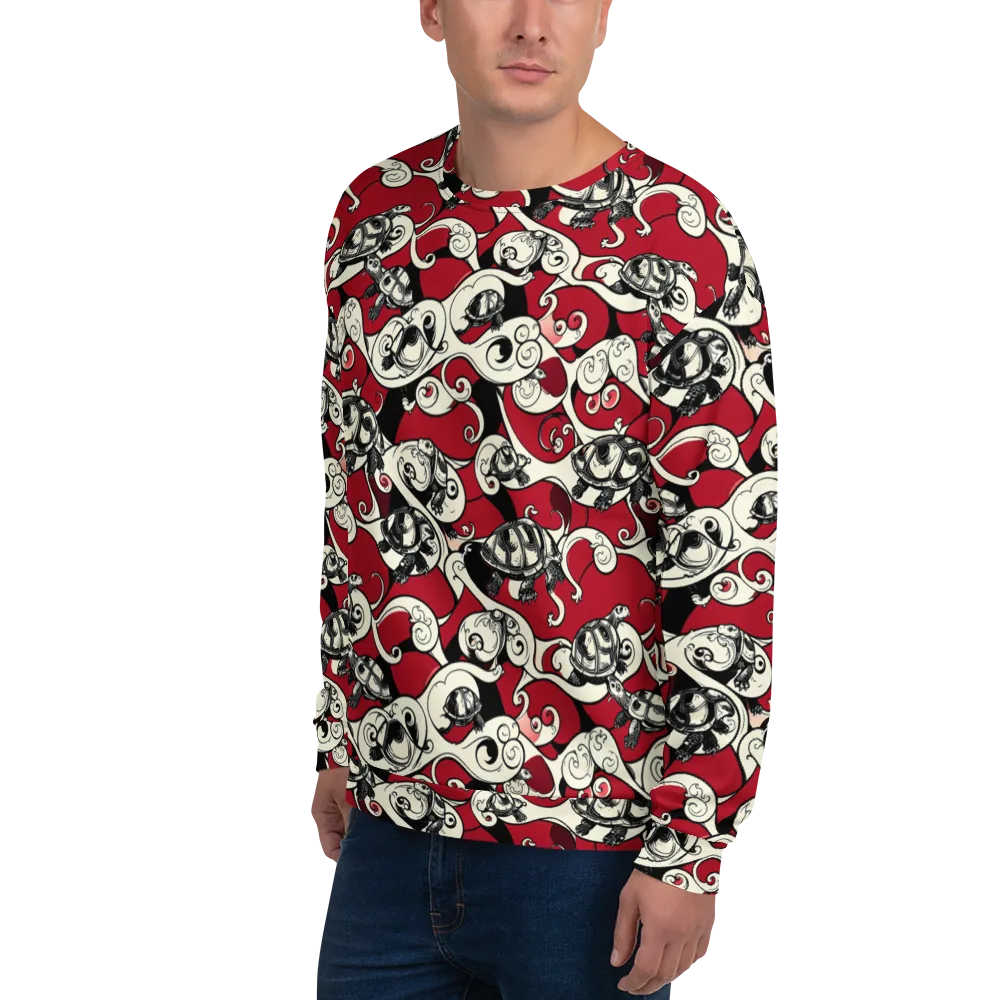 Crimson Tortoise on Sweatshirt — Left Front