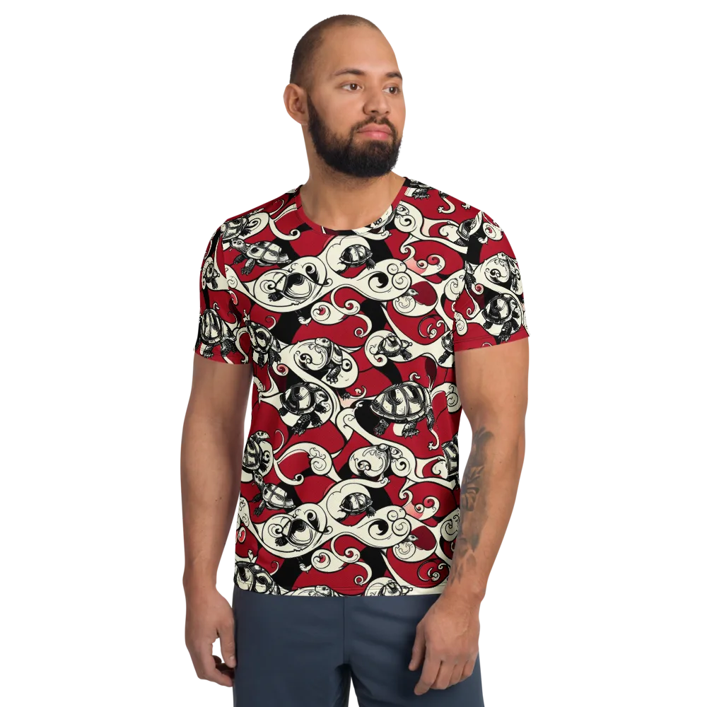 Crimson Tortoise on Men's Athletic T-Shirt — Front