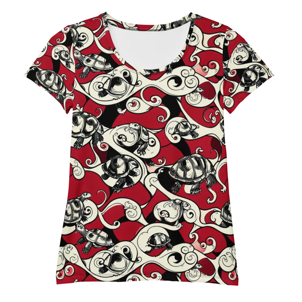 Crimson Tortoise on Women's Athletic T-Shirt — Front