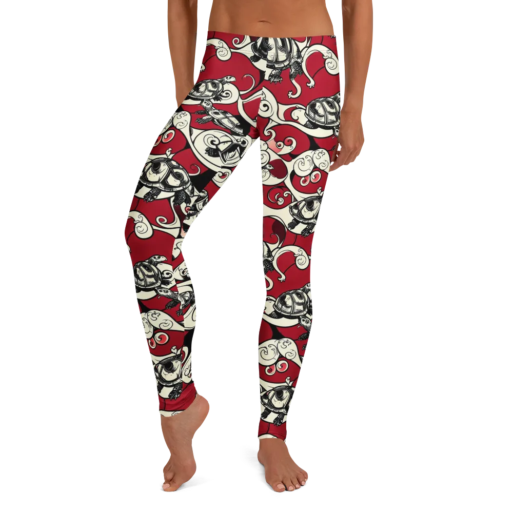 Crimson Tortoise on Leggings — Front