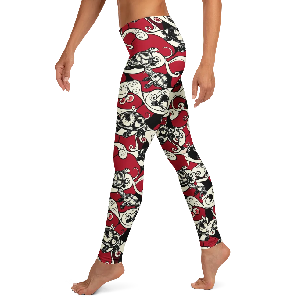 Crimson Tortoise on Leggings — Left