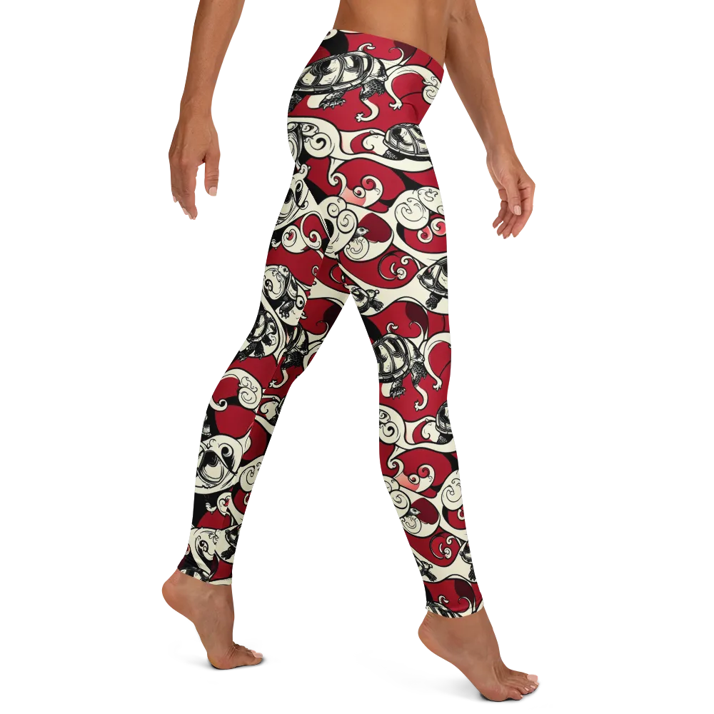 Crimson Tortoise on Leggings — Right
