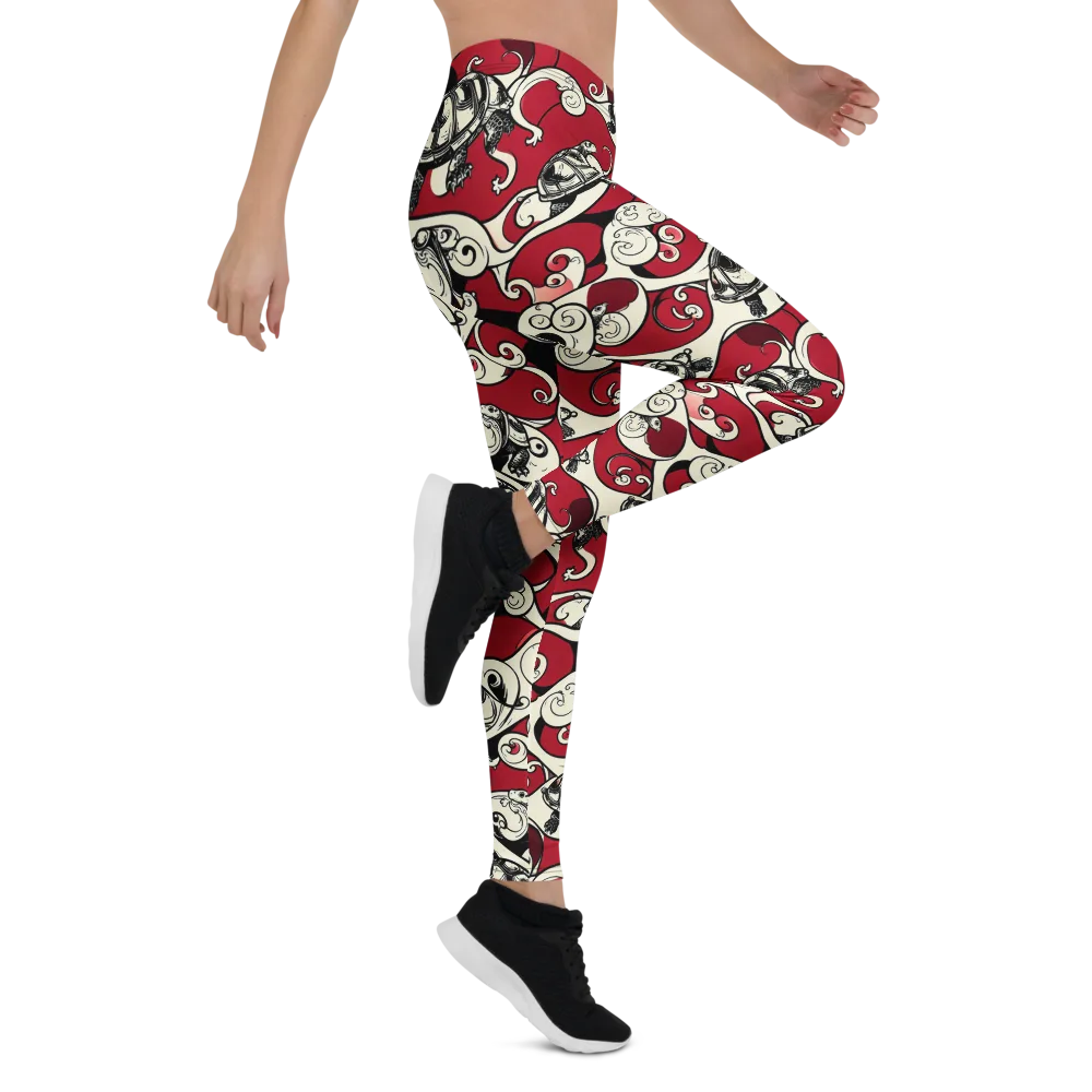 Crimson Tortoise on Leggings — Right