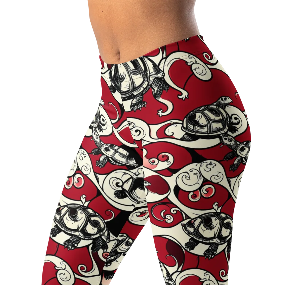 Crimson Tortoise on Leggings — Left Front