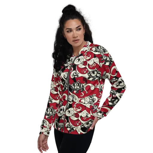 Crimson Tortoise on a Bomber Jacket