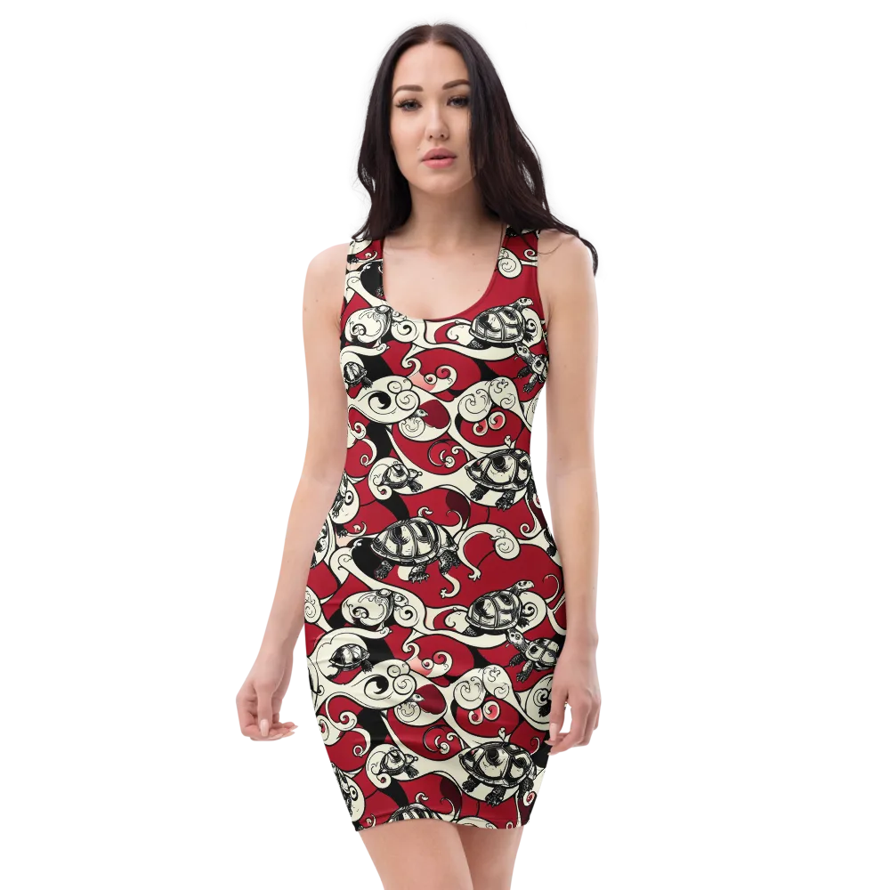 Crimson Tortoise on Bodycon Dress — Front