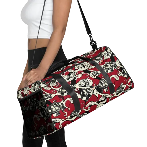 Crimson Tortoise on a Duffle Bag