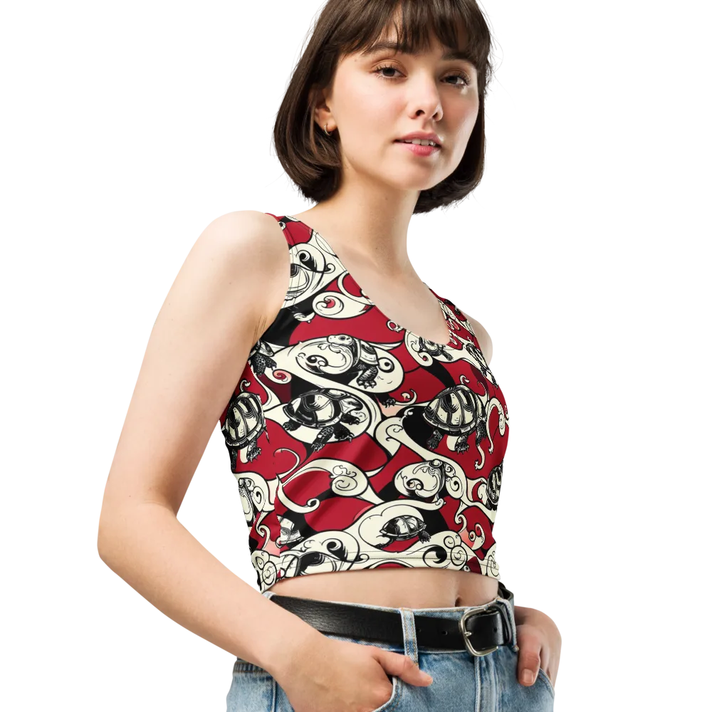 Crimson Tortoise on Crop Top — Right Front