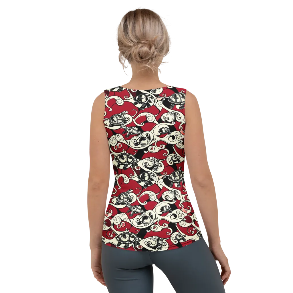 Crimson Tortoise on Women's Tank Top — Back