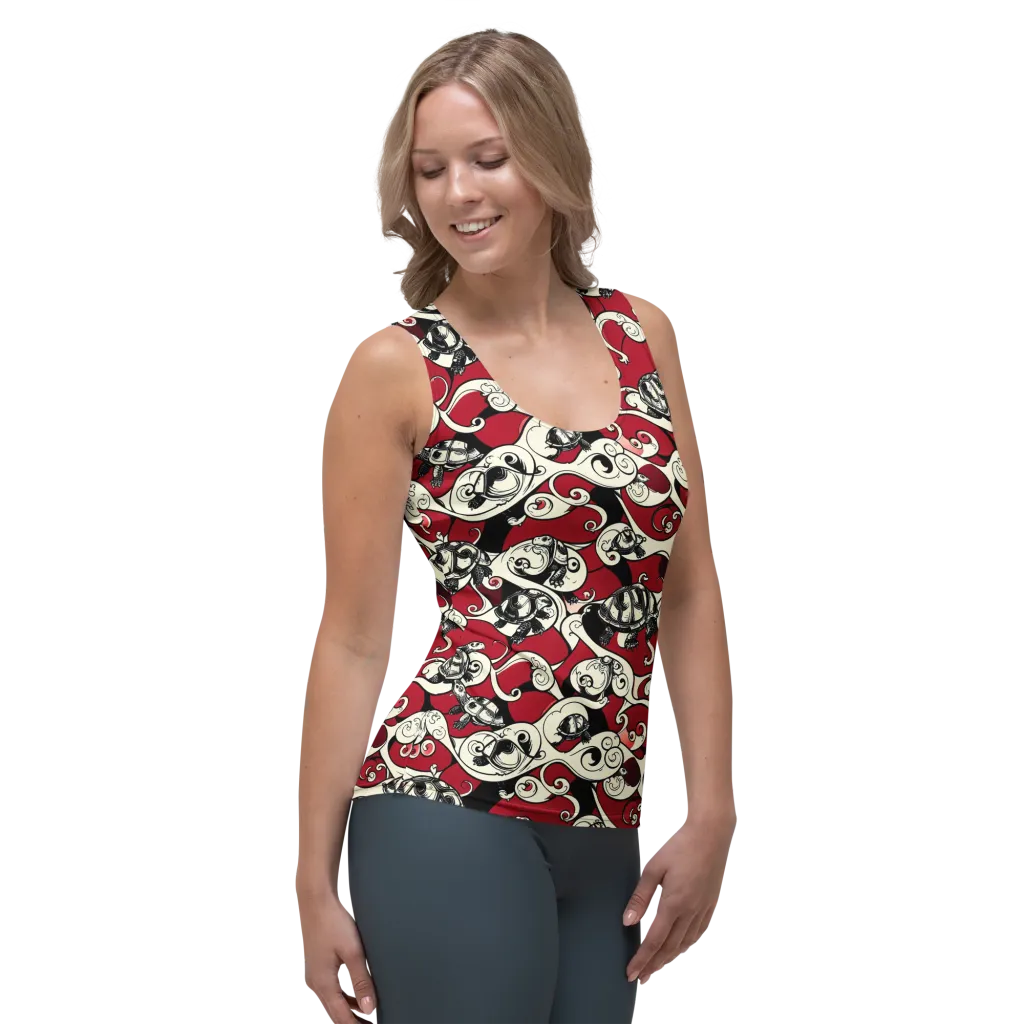 Crimson Tortoise on Women's Tank Top — Right Front
