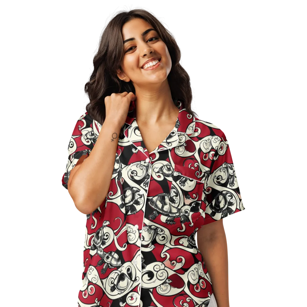 Crimson Tortoise on Women's Short Sleeve Pajama Top — Front