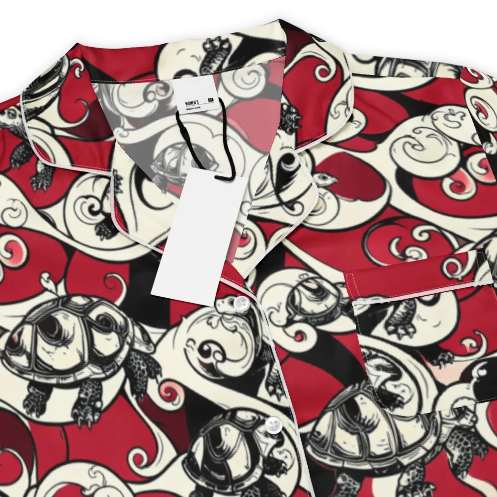 Crimson Tortoise on Women's Short Sleeve Pajama Top — Product details
