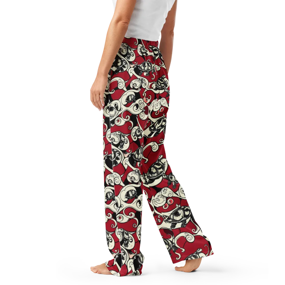 Crimson Tortoise on Women's Pajama Pants — Left