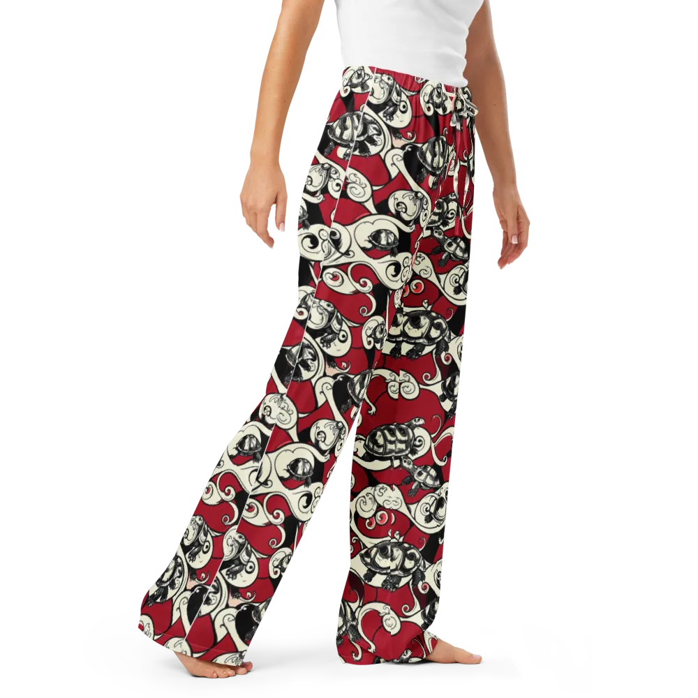 Crimson Tortoise on Women's Pajama Pants — Right Front