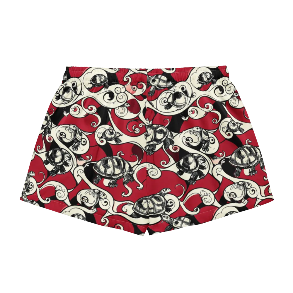 Crimson Tortoise on Women's Pajama Shorts — Back