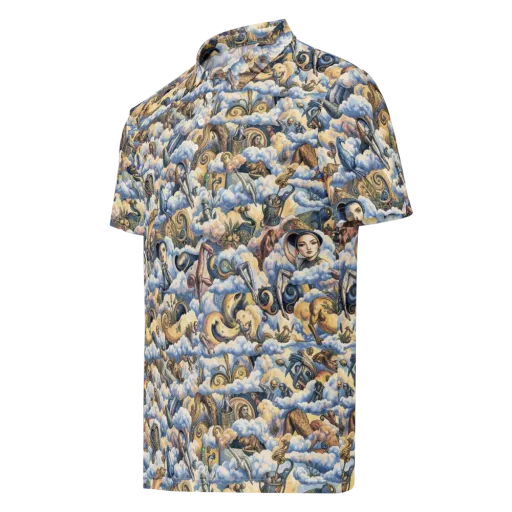 Cloud Cabinet on a Men's Slim Fit Polo Shirt