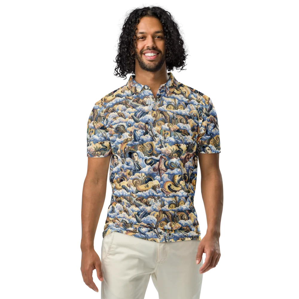 Cloud Cabinet on Men's Slim Fit Polo Shirt — Front