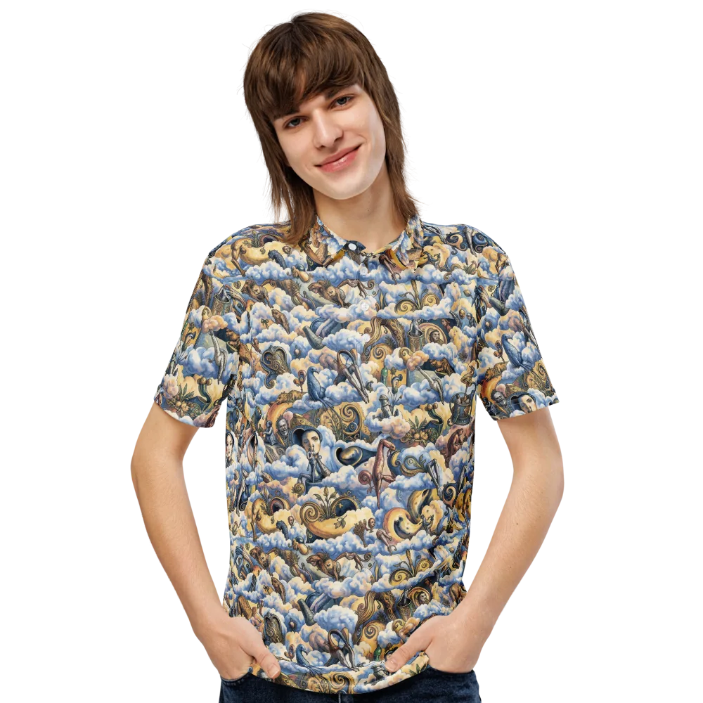 Cloud Cabinet on Men's Slim Fit Polo Shirt — Front
