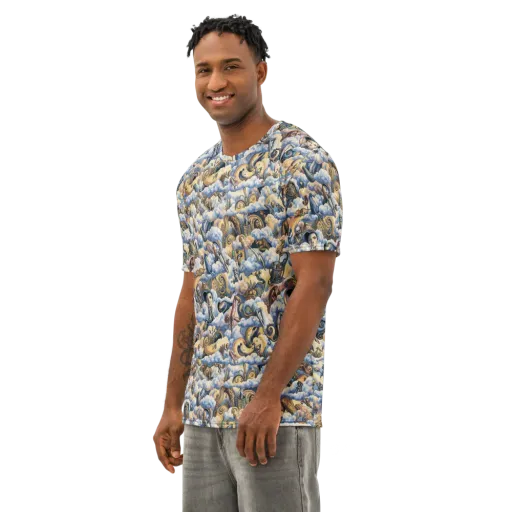 Cloud Cabinet on a Men's Cotton Crew Neck T-Shirt