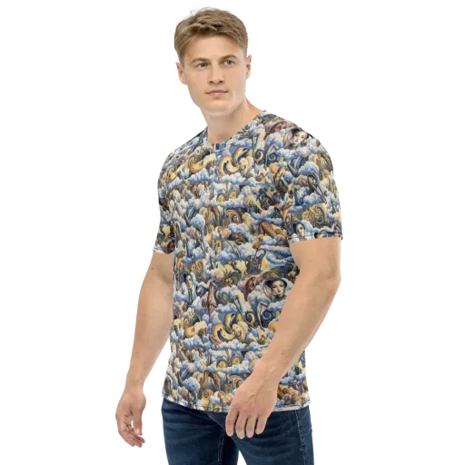 Cloud Cabinet on a Men's Crew Neck T-Shirt