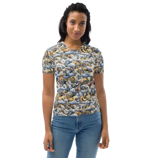 Cloud Cabinet on a Women's Crew Neck T-Shirt