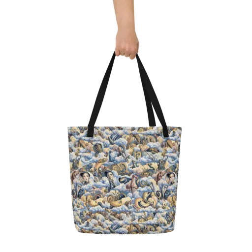 Cloud Cabinet on a Large Tote Bag W/ Pocket