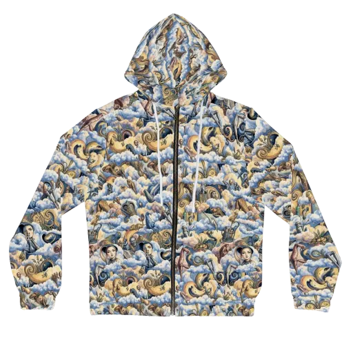 Cloud Cabinet on a Women's Full-Zip Hoodie