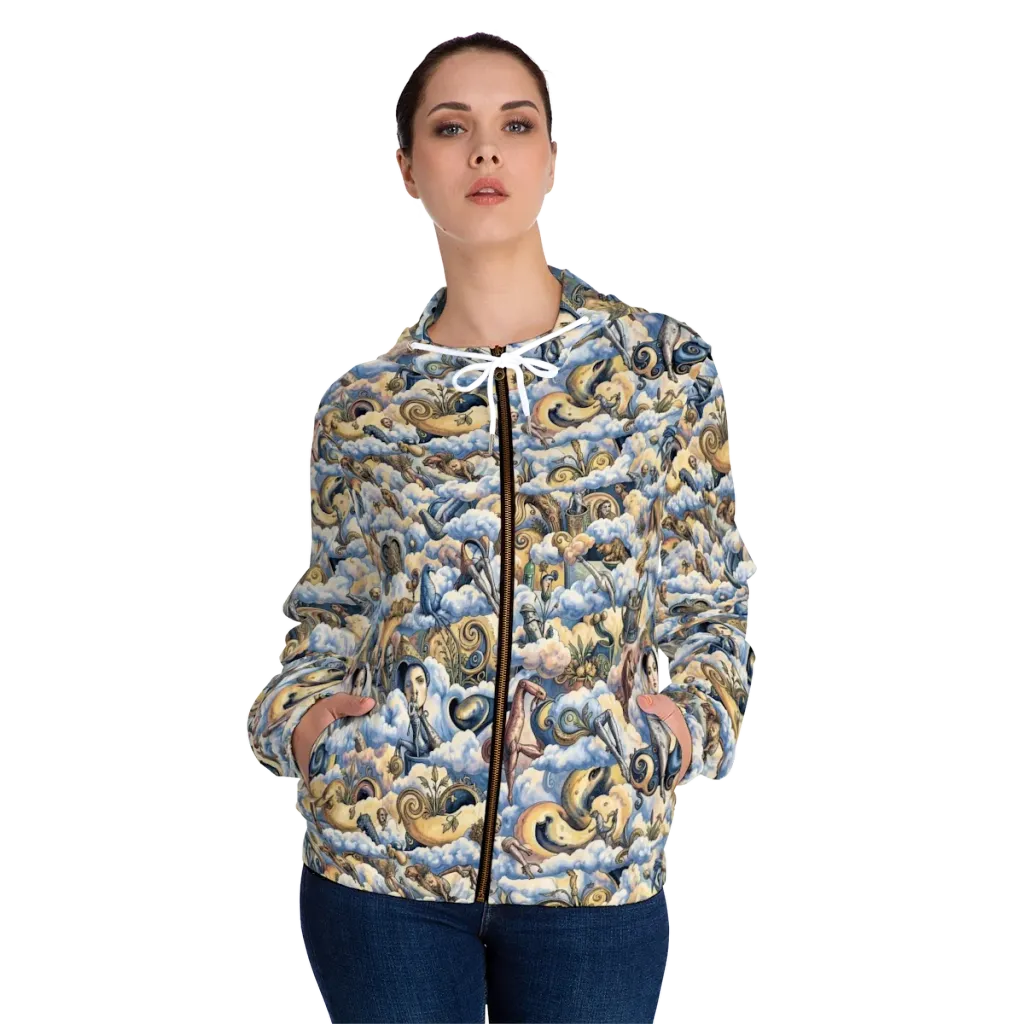 Cloud Cabinet on Women's Full-Zip Hoodie — Front On Person