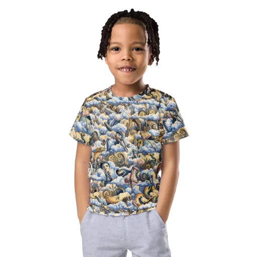 Cloud Cabinet on a Kids Crew Neck T-Shirt