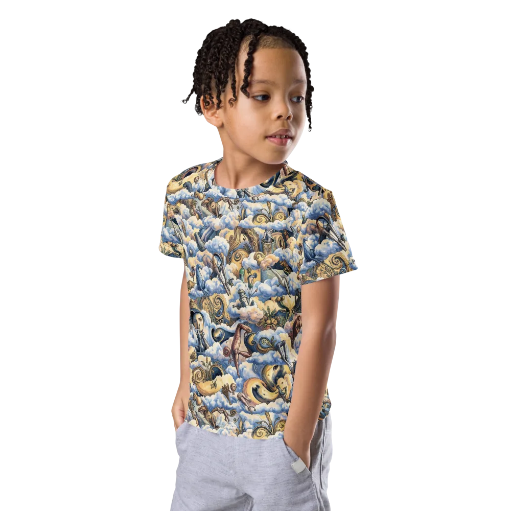 Cloud Cabinet on Kids Crew Neck T-Shirt — Left Front