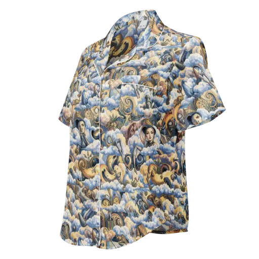 Cloud Cabinet on a Women's Short Sleeve Pajama Top