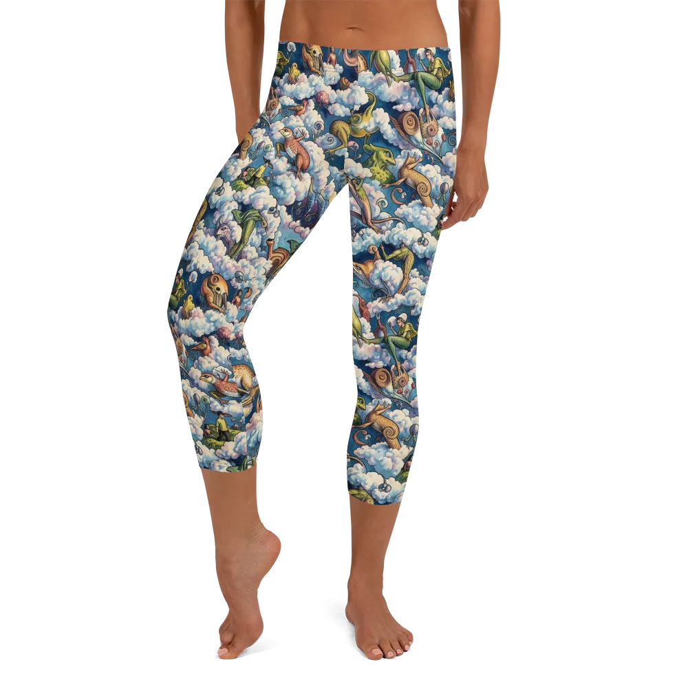 Cloud Menagerie on Capri Leggings — Front