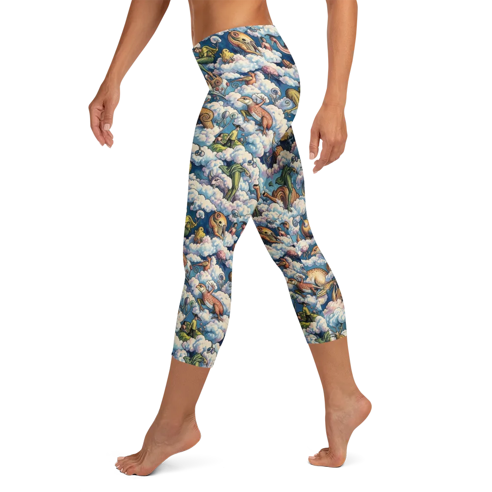 Cloud Menagerie on Capri Leggings — Left