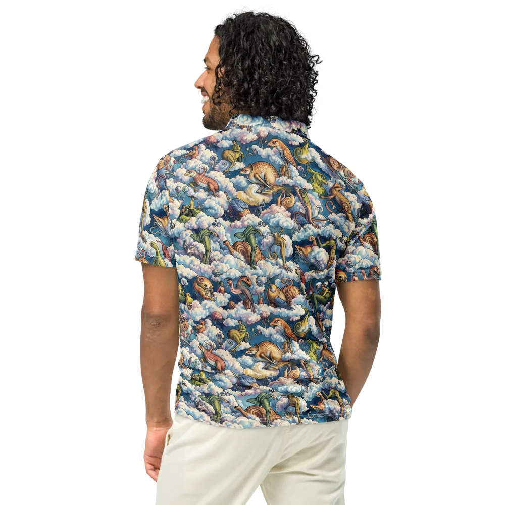 Cloud Menagerie on Men's Slim Fit Polo Shirt — Back