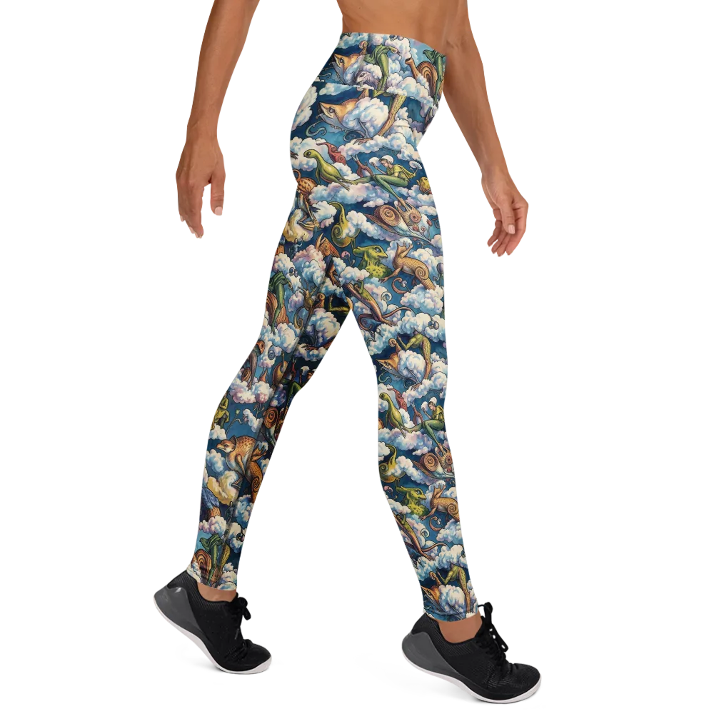 Cloud Menagerie on Yoga Leggings — Right