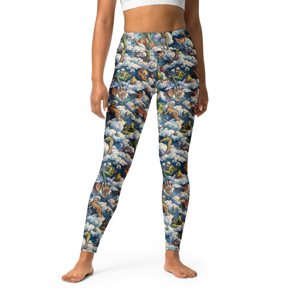 Cloud Menagerie on Yoga Leggings — Front
